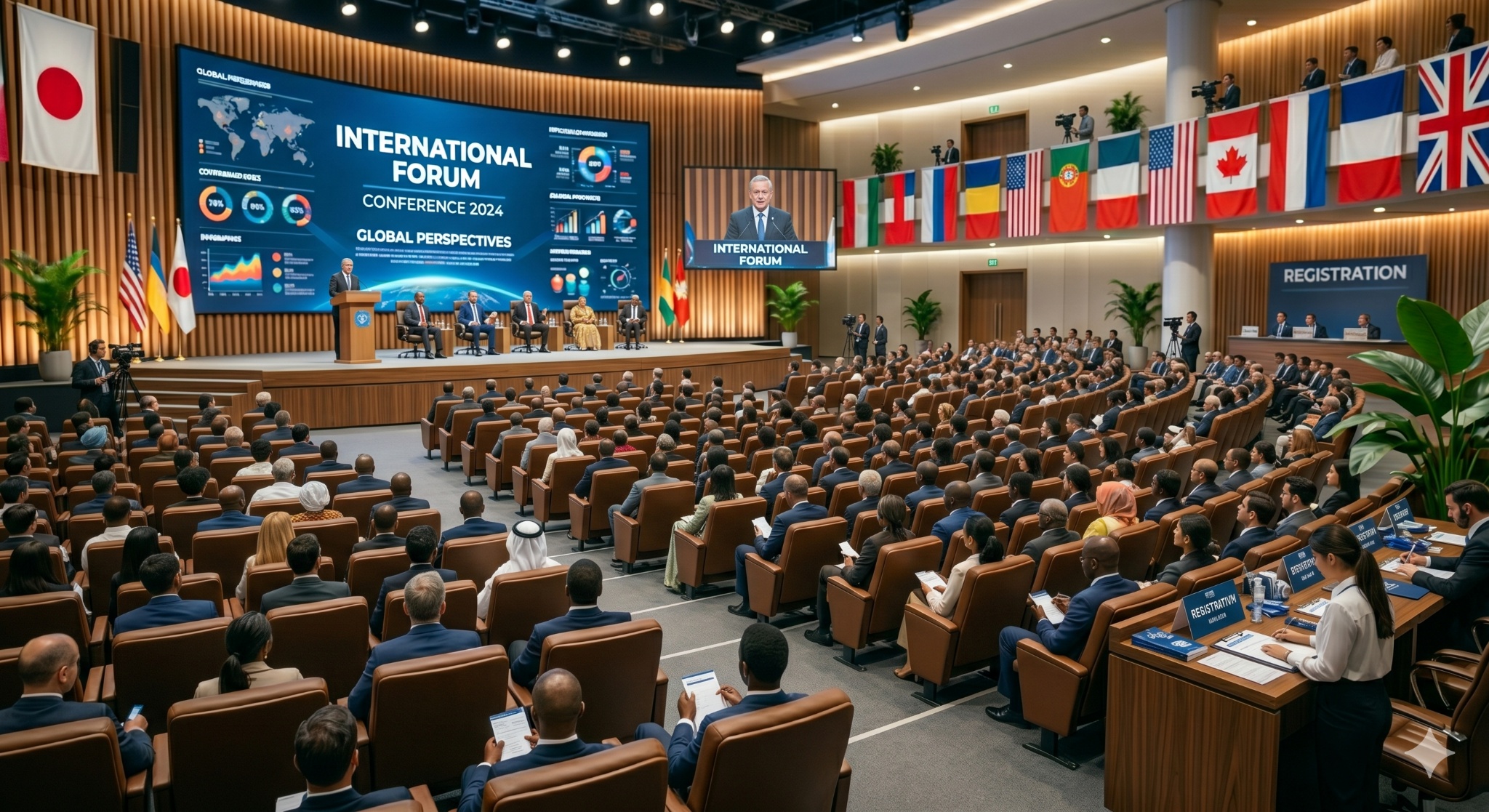 Auditório de fórum internacional de negócios